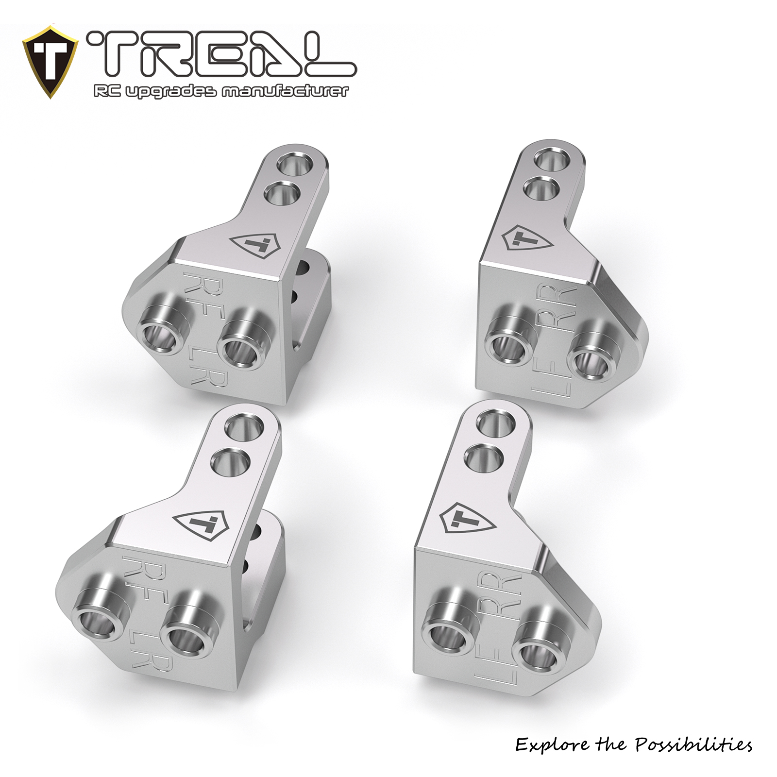 TREAL Aluminum 7075 Shock Mounts Set (4) for 1/18 Mini LMT Monster