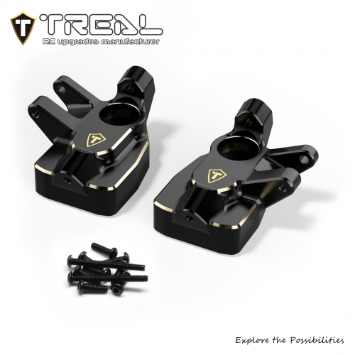 TREAL Brass Front Steering Knuckles Inner Portal Covers for Axial