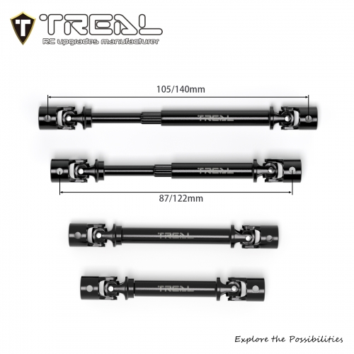 TREAL Harden Steel Center Driveshfts(2pcs) for Axial 1/8 AXP8 Gilamon