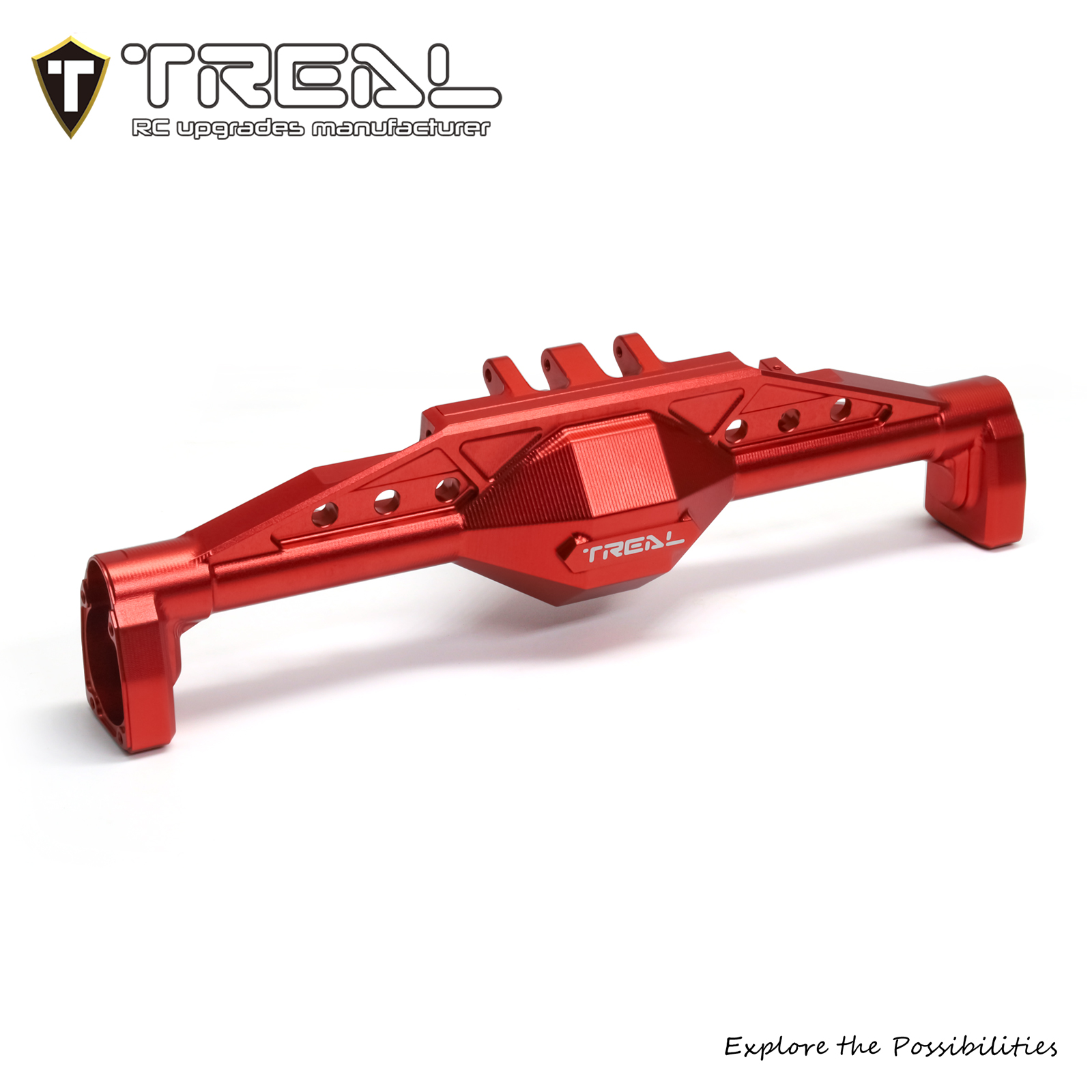 TREAL Aluminum 7075 Rear Axle Housing w Rear Hubs for Axial 1/8