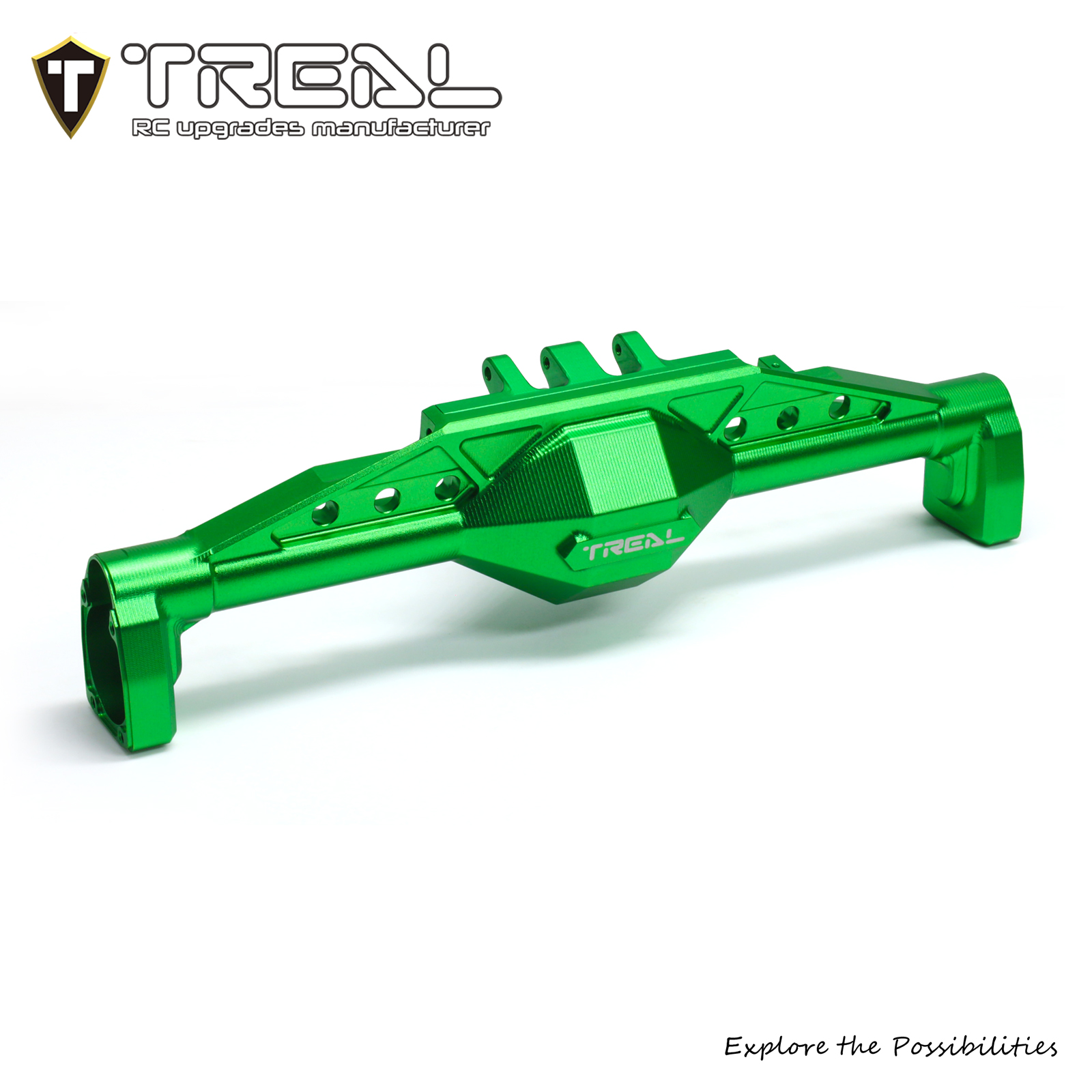 TREAL Aluminum 7075 Rear Axle Housing w Rear Hubs for Axial 1/8