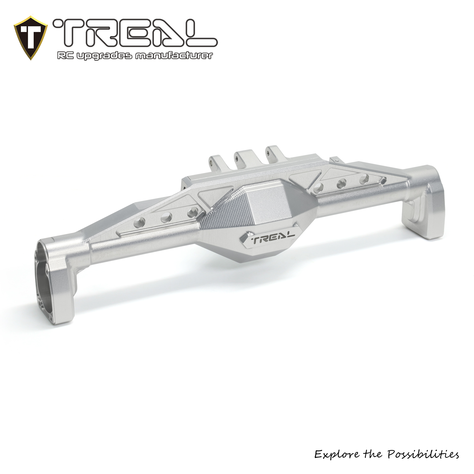 TREAL Aluminum 7075 Rear Axle Housing w Rear Hubs for Axial 1/8