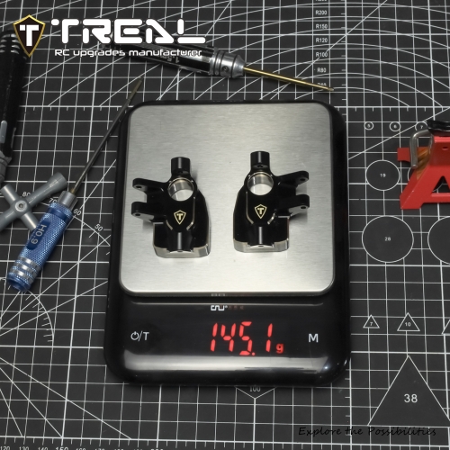 TREAL Brass Front Steering Knuckles Inner Portal Covers for Axial