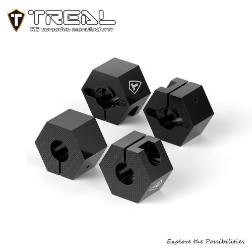 TREAL Aluminum 7075 Wheel Hex Hubs 12mm Clamping Hex Set for Mini Maxx