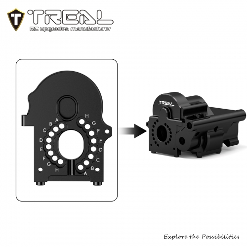 TREAL 7075 Aluminum Transmission Housing Case Set for Axial 1/8