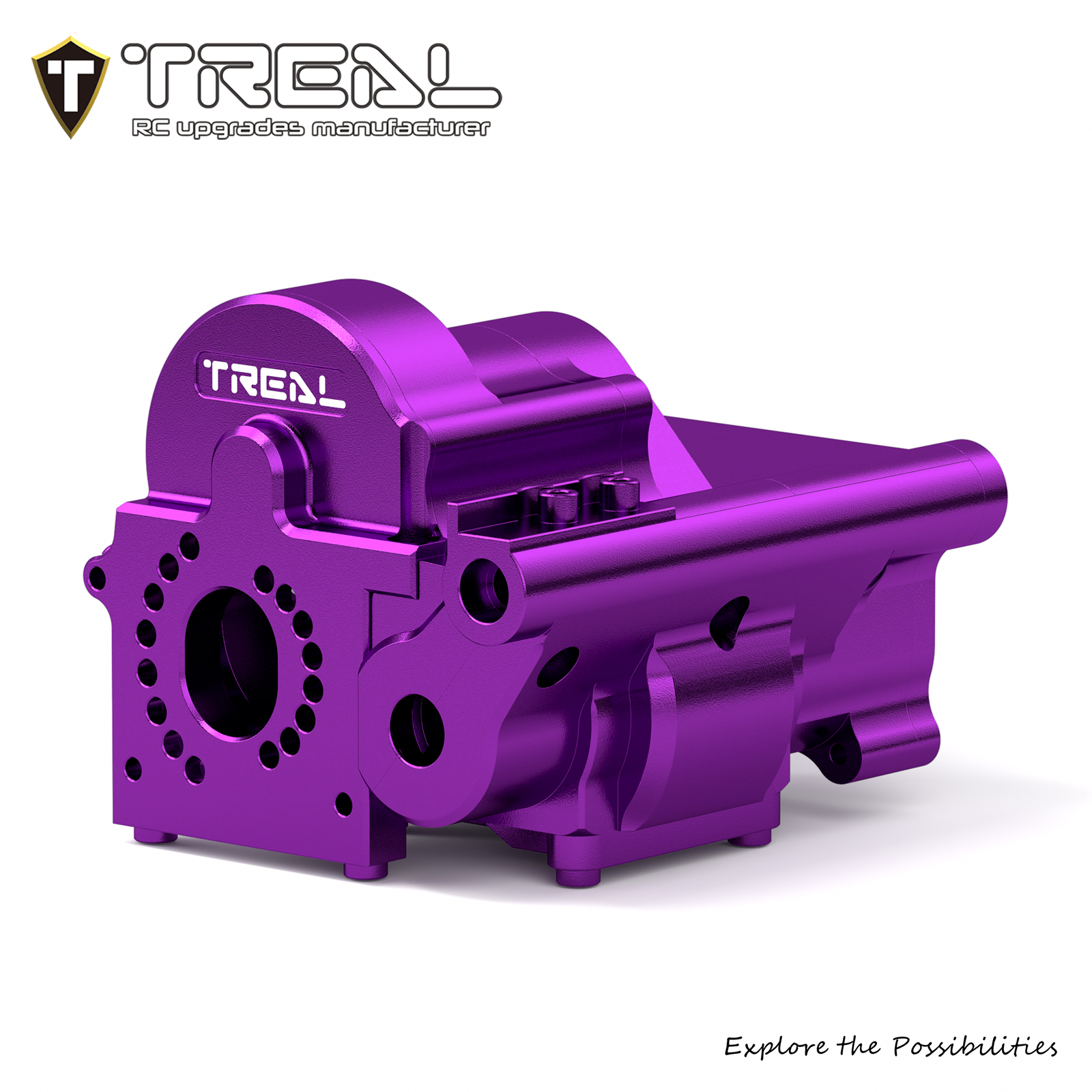 TREAL 7075 Aluminum Transmission Housing Case Set for Axial 1/8