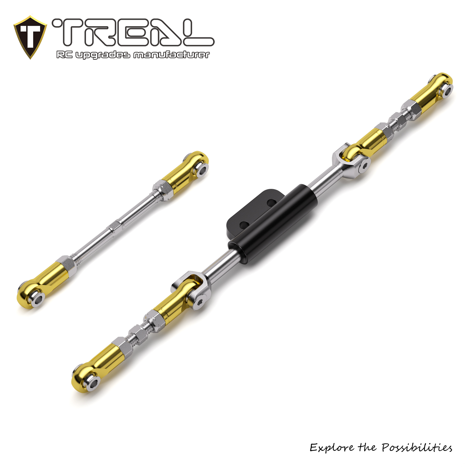 TREAL 7075 Aluminum Front Steering Link Set Drive Linkages for