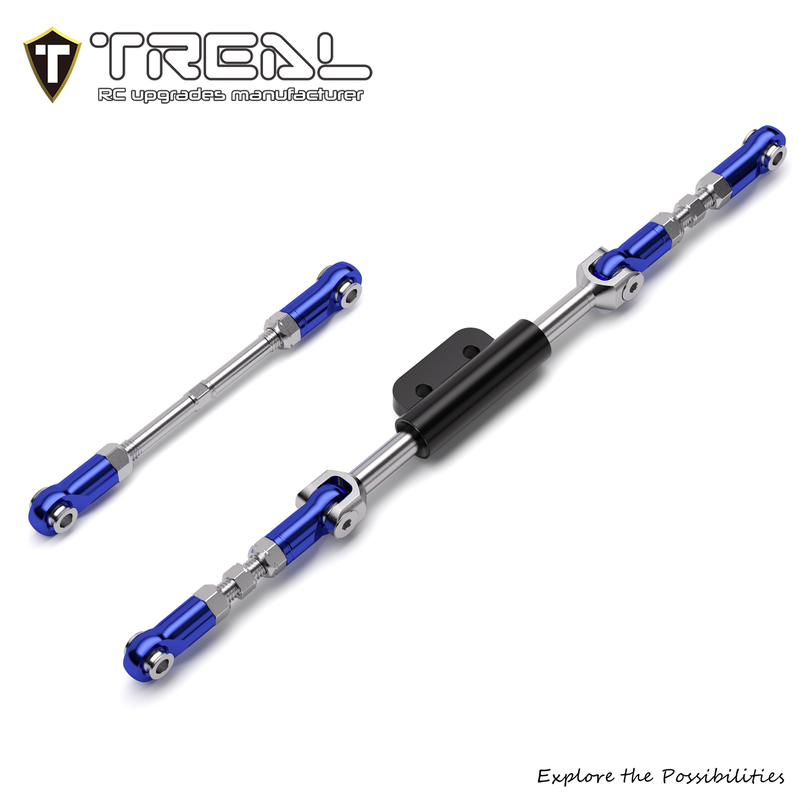 TREAL 7075 Aluminum Front Steering Link Set Drive Linkages for