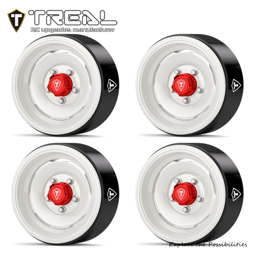 TREAL 1.9 Beadlock Wheels(4) Vintage Classic Wagon Scale Wheel CNC Machined Upgrades for 1/10 Crawlers RC-VTE10