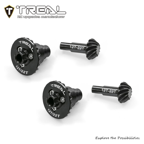 TREAL Harden Steel Axle Ring & Pinion Overdrive Gears Set 12T/22T w Spool Locker for 1/18 TRX4M TRX4MT, Overdrive 10%