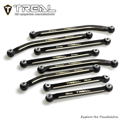 TREAL Brass High Clearance Links(8P) Heavy Weight 37g Chassis Linkages for SCX24 C10 JLU Bronco 4Runner Axial 1/24 RC Crawler Car