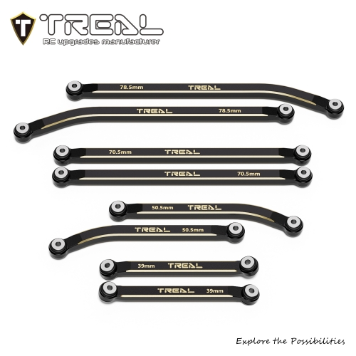 TREAL Brass High Clearance Links(8P) Heavy Weight 44g Chassis Linkages for SCX24 Gladiator Dodge Summit Axial 1/24 RC Crawler Car