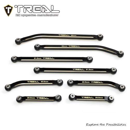TREAL Brass High Clearance Links Set(8P) CNC Chassis Link Set for SCX24 AXI90081 Deadbolt Betty