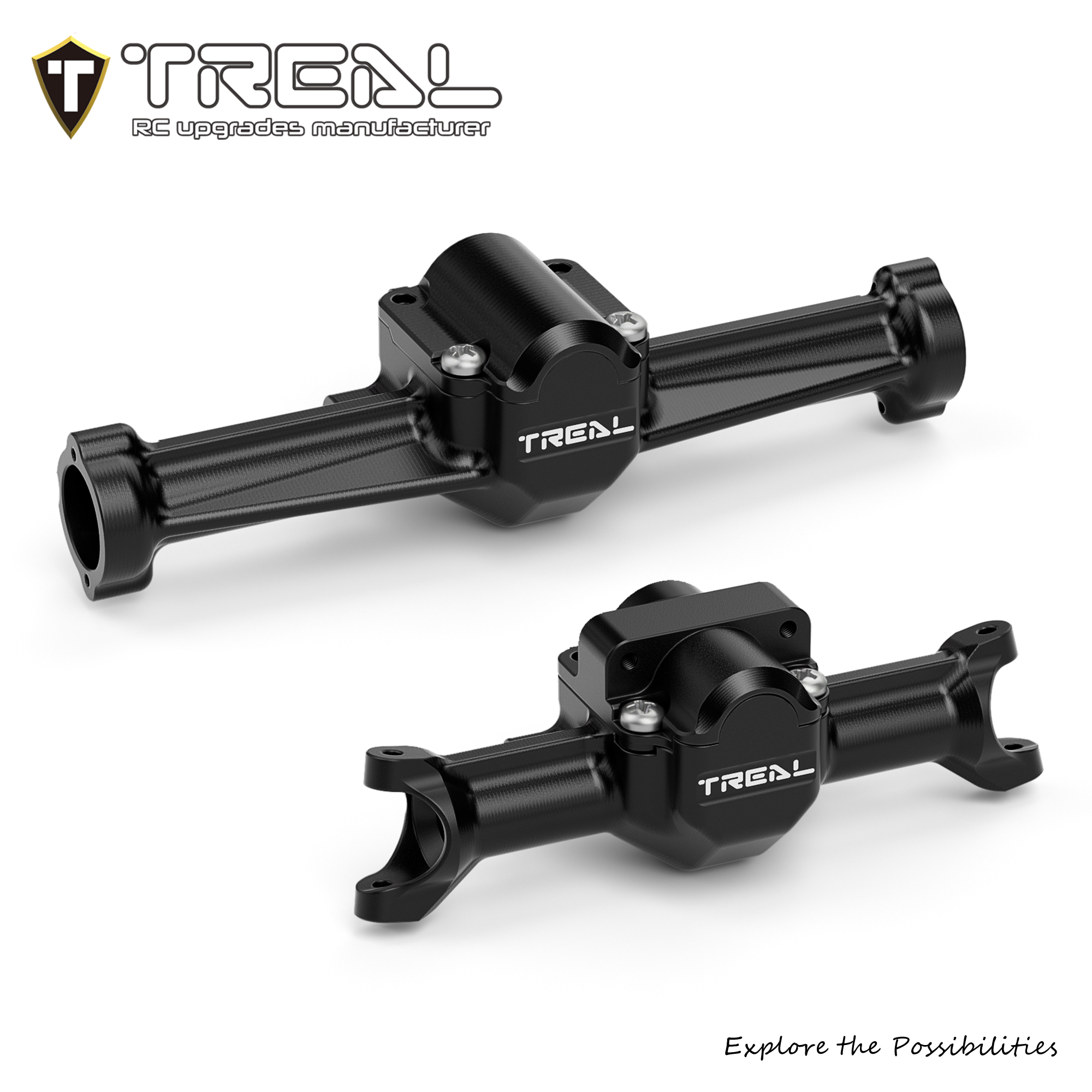 TREAL SCX30 Front and Rear Axle Housings Set CNC Machined 7075