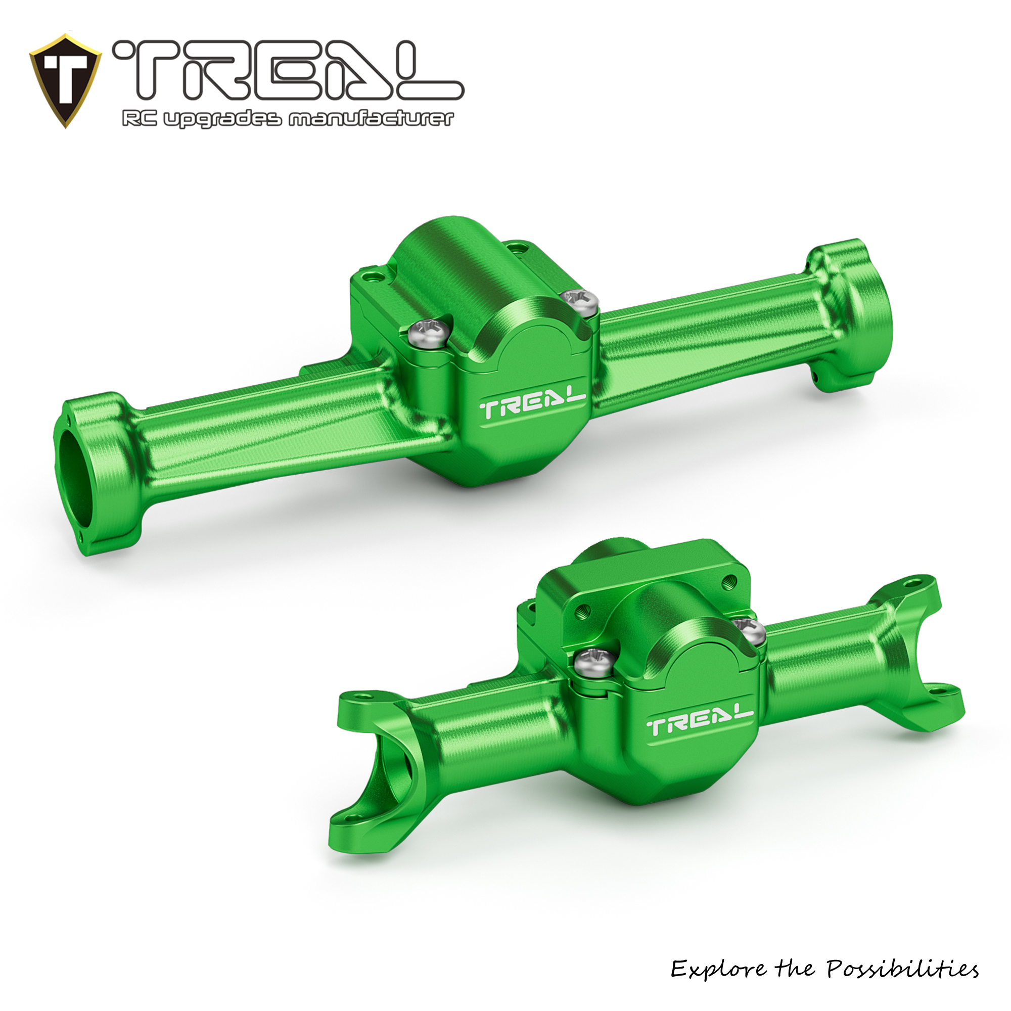 TREAL SCX30 Front and Rear Axle Housings Set CNC Machined 7075