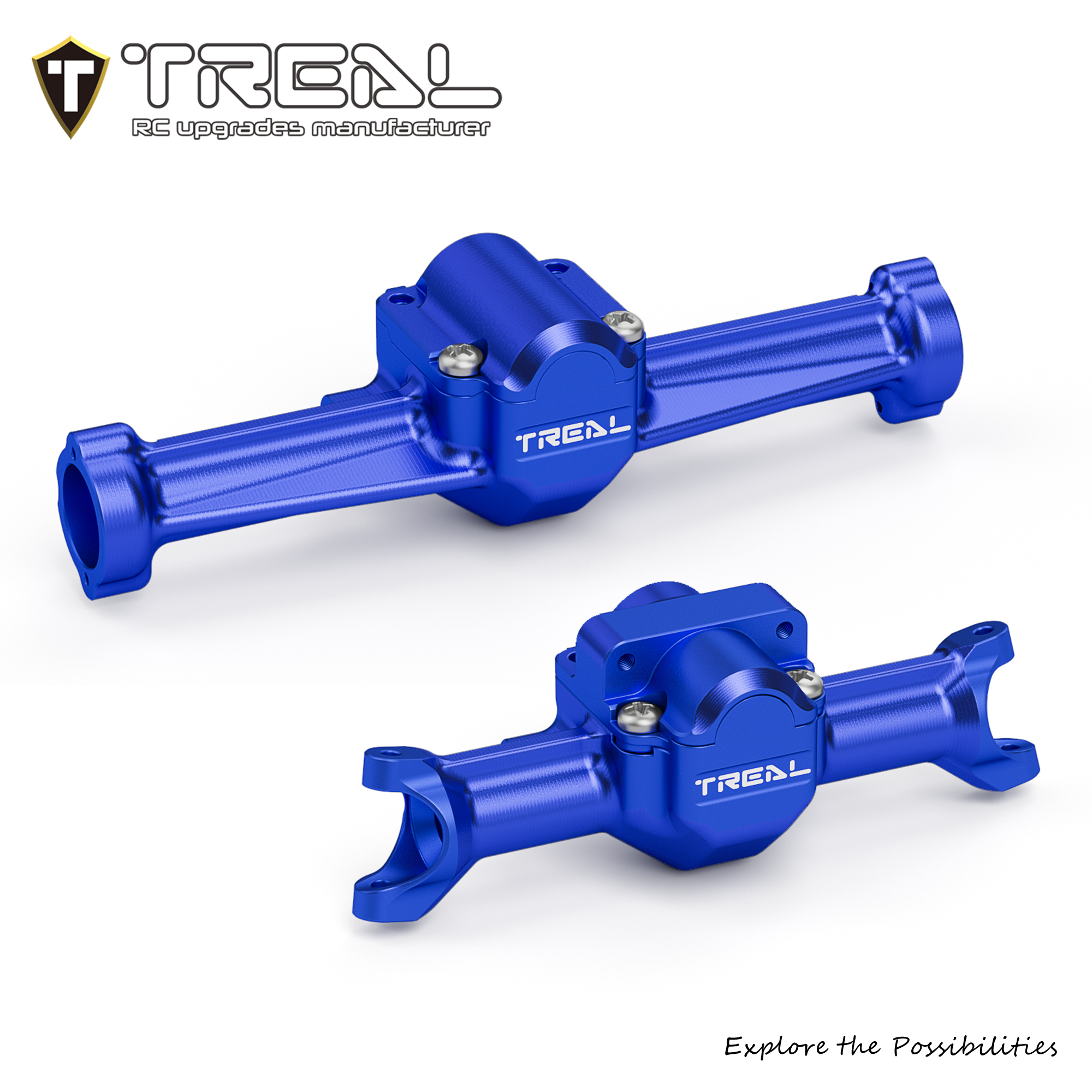 洋楽 Treal TREAL SCX30 Front and Rear Axle Housings Set CNC Machined 7075
