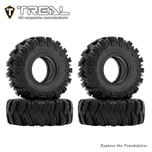TREAL 1.0 Tires Rock Terrain Crawler Tires for TRX4M SCX24 1/18 1/24 RC Crawlers-Type C