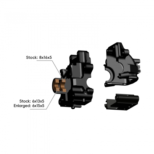TREAL Aluminum 7075 Front/Rear Gearbox for 1:8 Sledge Monster Truck