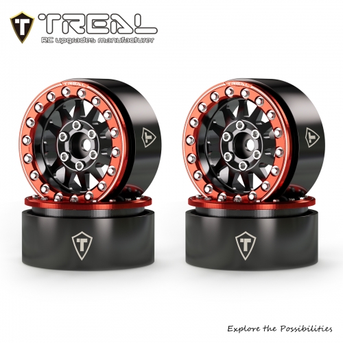 Treal 1.9 beadlock wheels (4P-Set) Alloy Crawler Wheels for 1:10 RC Scale Truck -Type D