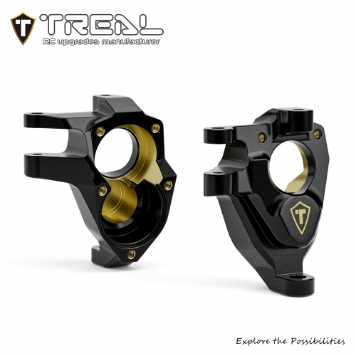 TREAL Brass Front Inner Portal Covers Steering Knuckles (2) Heavy Weight for Vanquish VRD/VS4-10