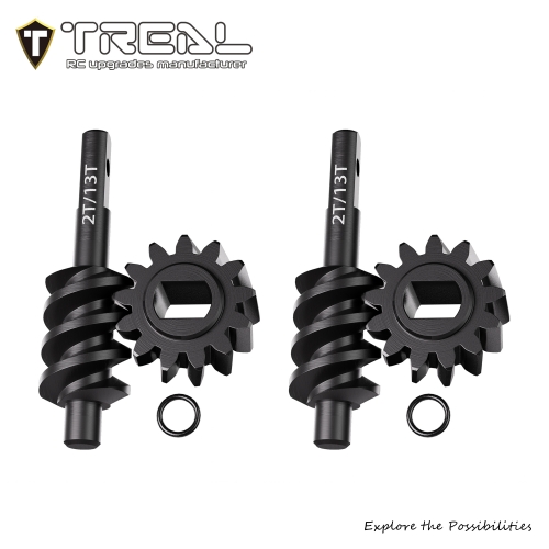 TREAL Harden Steel 2T/13T Axle Worm Gears Set(2) for 1/30 Axial SCX30, Overdrive 23%