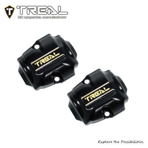 TREAL Brass Diff Cover Heavy Weight Front and Rear Axle Differential Covers (2P) for Redcat Racing 1/18  Ascent 18