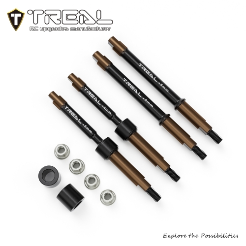 TREAL Harden Steel Extended CVD Driveshafts +5mm for Axial SCX30