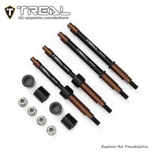 TREAL Harden Steel Extended CVD Driveshafts +5mm for Axial SCX30
