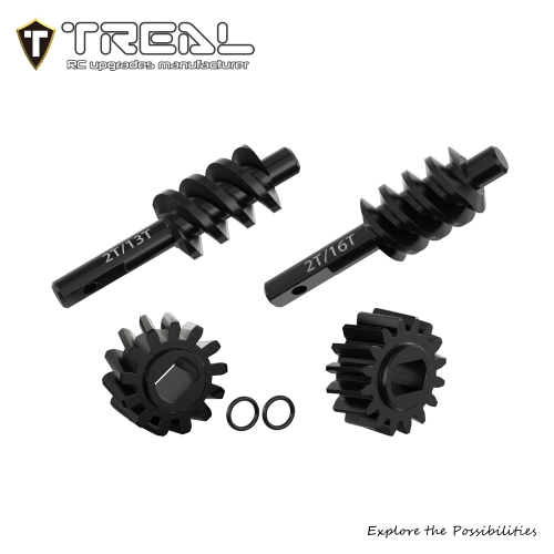 TREAL Harden Steel 2/13T & 2/16T Axle Overdrive Worm Gear Set for 1/30 Axial SCX30