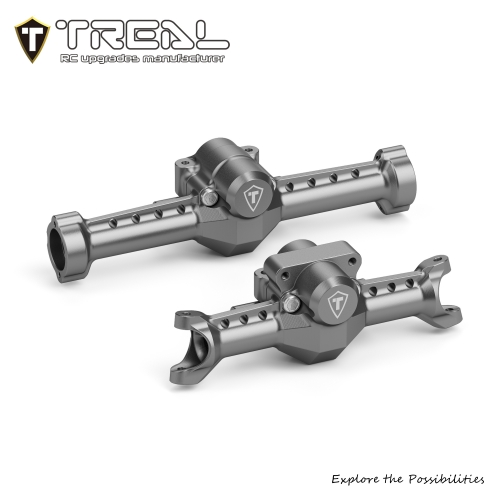 TREAL Front & Rear Axle Housings Aluminum 7075 Diamond-Style for Axial SCX30-V3