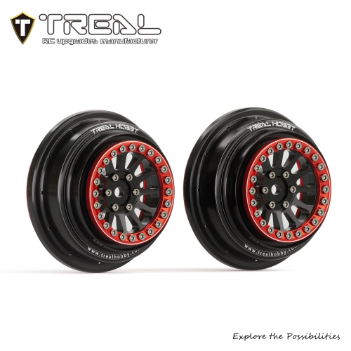 TREAL UDR Beadlock Wheels Aluminum Upgrades Wheels (2-Pack) Compatible with 1/7 Unlimited Desert Racer Stock Factory Tires