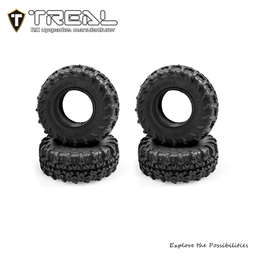TREAL Trailripper 0.7" RC Crawler Tires 4PCS Rubber Off-Road Tyres for Axial SCX30 -07105
