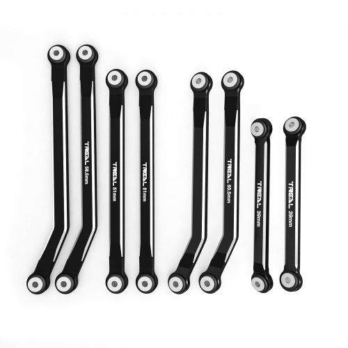 TREAL Aluminum 7075 High Clearance Links(8pcs) 4 Link Set for SCX24 C10 JLU Bronco Base Camp 4Runner