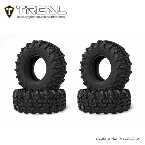 TREAL Trailripper 0.7" RC Crawler Tires 4PCS Rubber Off-Road Tyres for Axial SCX30 -07105