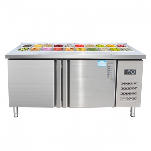 Stainless steel Restaurant equipment Salad Preparation Fridge workbench