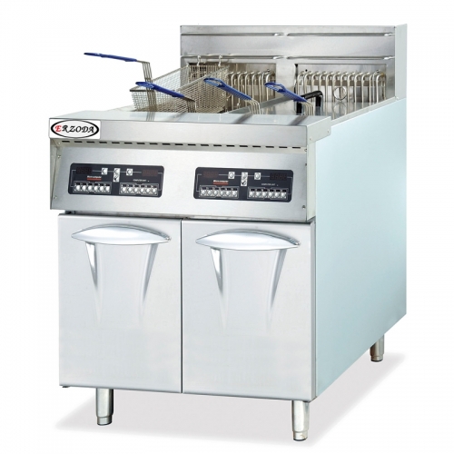 Electric Vertical 2-Tank Computer Fryer 4-Basket DF-38 28L+28L