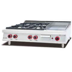 GH587 Commercial Table Top Gas Cooking Range with 4 Burners Electric Cooking  stove for sale