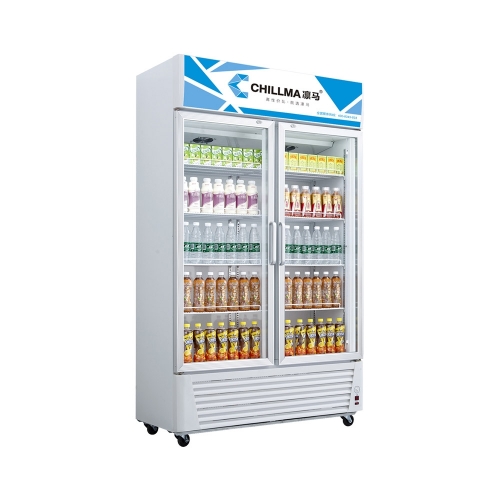 Glass steel beverage refrigerator display cabinet 800L
