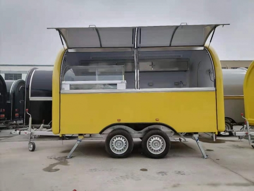 Ice cream trailer double axle 340X200X240CM suitable for 2-3 people to work