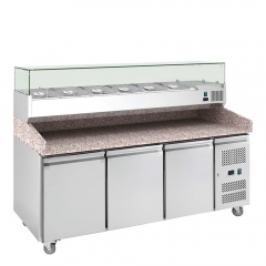 pizza table with refrigerated display unit-Refrigeration Equipment three doors