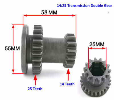 Rototiller Gearbox Double Transmission Gear(14: 25) For 178F 186F 188F 192F Diesel Power Tiller Farm Culitvator
