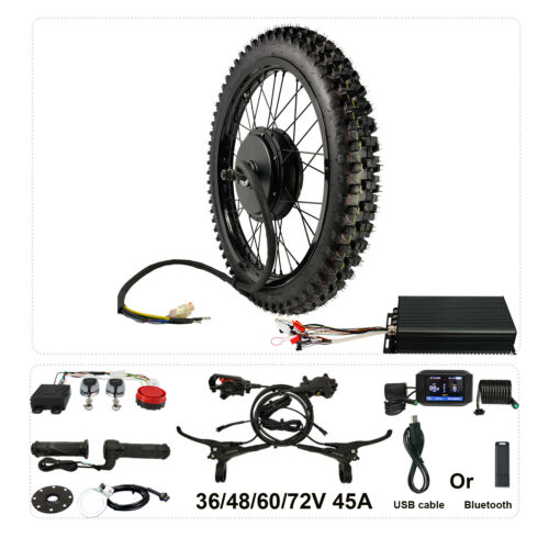 48V-72V 21inch 5000W-8000W eBike Conversion Kits rear wheel sabvoton 150A controller with front wheel