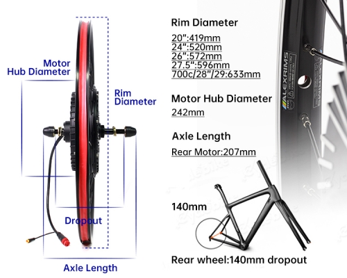 HUSPOO E-Bike Umbausatz 1000W 48V - Komplettset Für 28/29 Zoll Fahrräder
