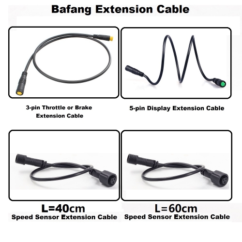 Extension Adapter Cable for Bafang Mid-Drive Kits (Throttle, Brake, Display, Speed Sensor)