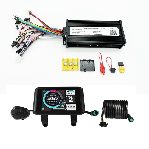 36V-52V 1200W-1800W 45A 3-mode Sine Wave ebike Controller with Colorful LCD Display