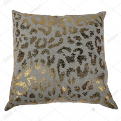 Gold foil printed imitated linen cushion