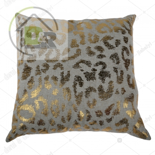 Gold foil printed imitated linen cushion