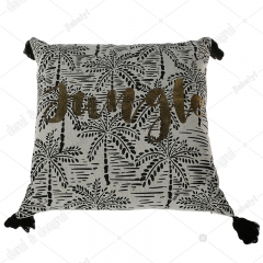 Gold printed imitated linen cushion