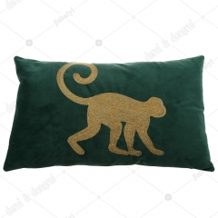 Embroidery leopard on velvet cushion