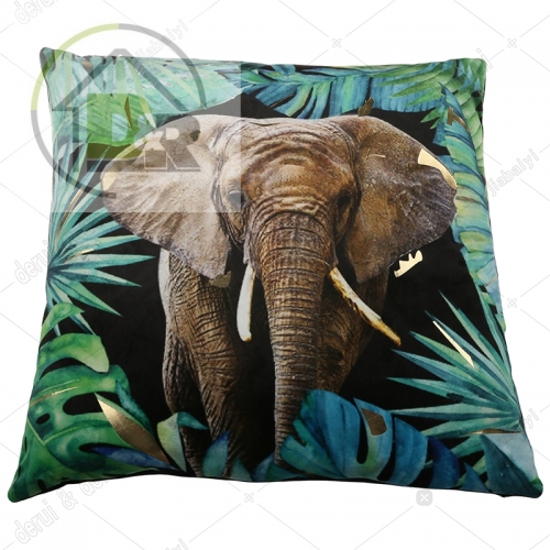 Print velvet cushion